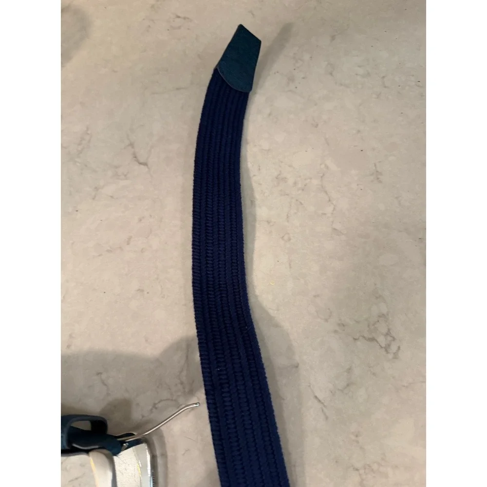 Puma Golf Mens Stretch Woven Braided Belt Navy Blue Believe In Birdies L/XL